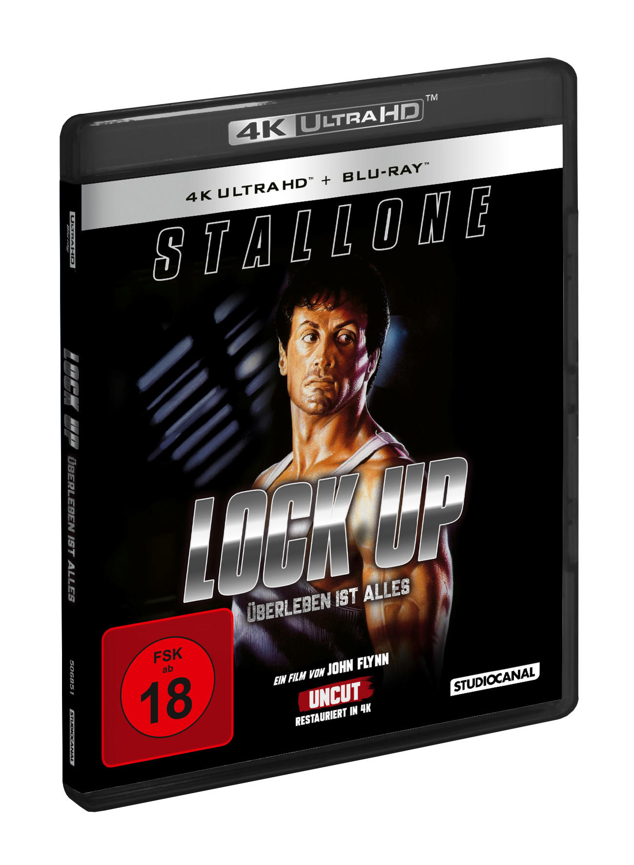DVD-Hülle mit Stallones Bild, Filmtitel ist Lock Up.