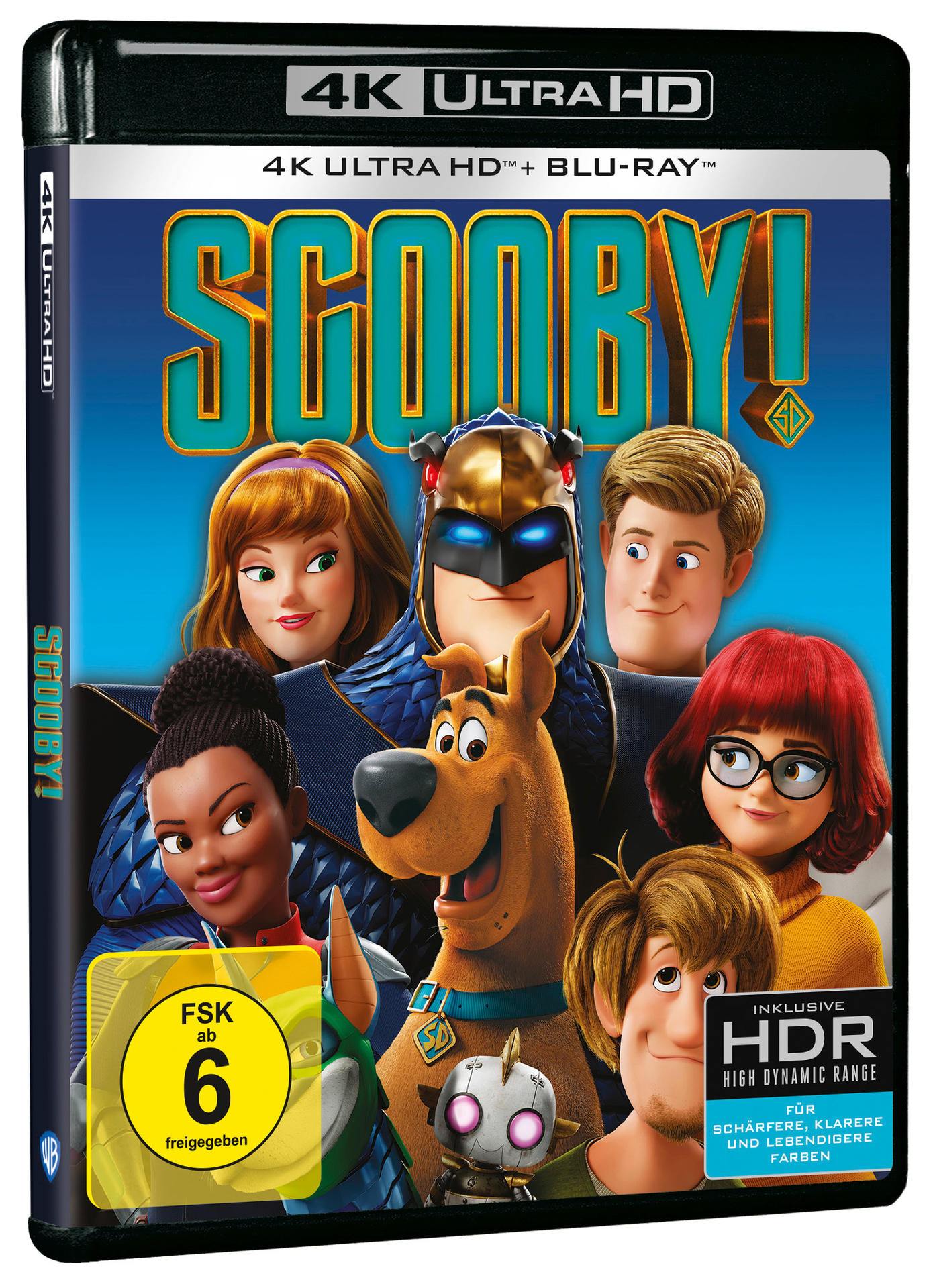 Scooby Doo Film Blu-ray Cover. Scooby und die Bande in einer farbenfrohen Illustration.
