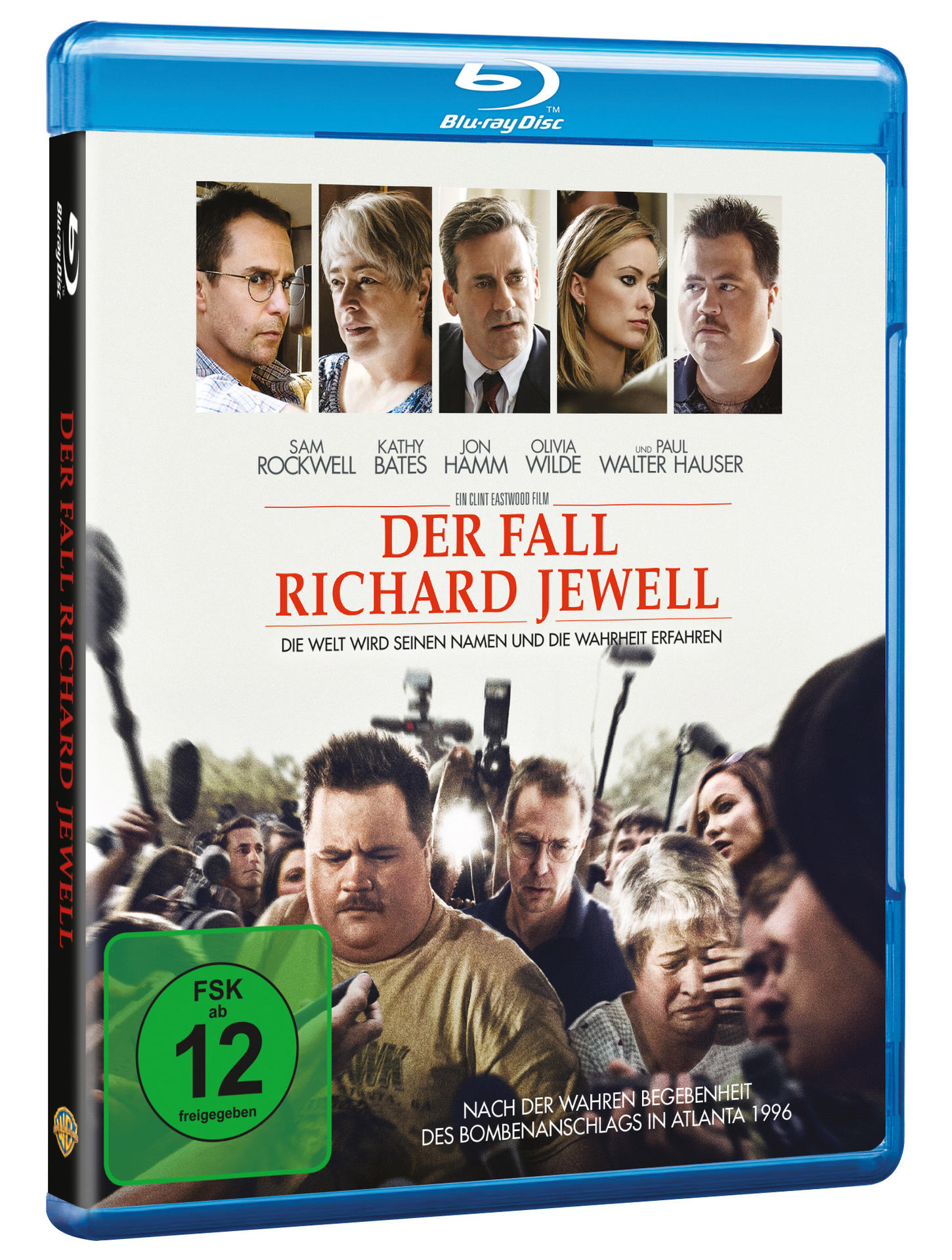 Blu-ray-Disc-Cover. Schauspieler, Filmtitel ist DER FALL RICHARD JEWELL.