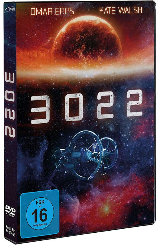 DVD-Hülle für den Film 3022, mit Weltraumszene und den Schauspielern Omar Epps und Kate Walsh.