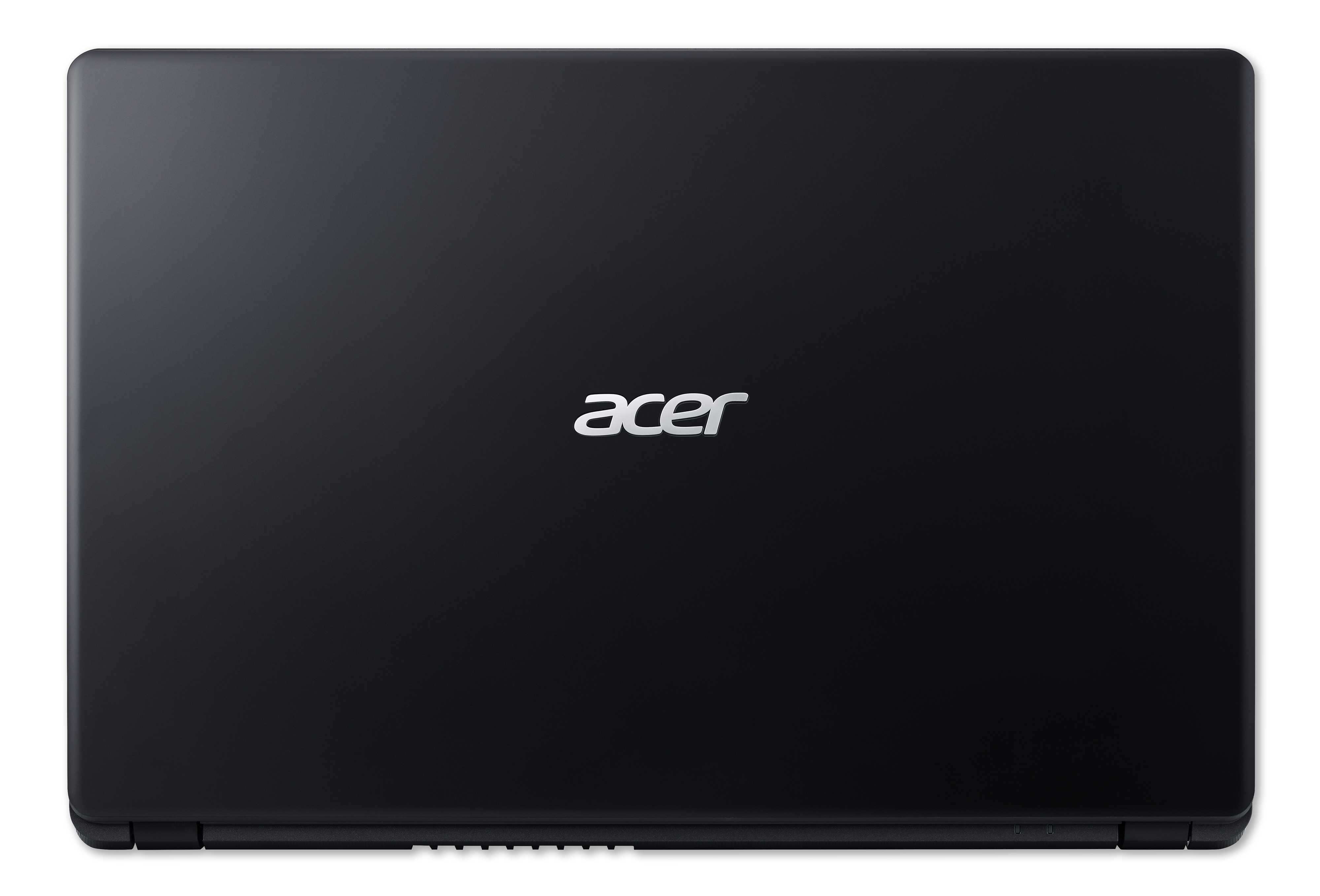 Schwarzer Laptop mit dem Logo 'acer'. Der Laptop ist geschlossen und hat ein sauberes Design.