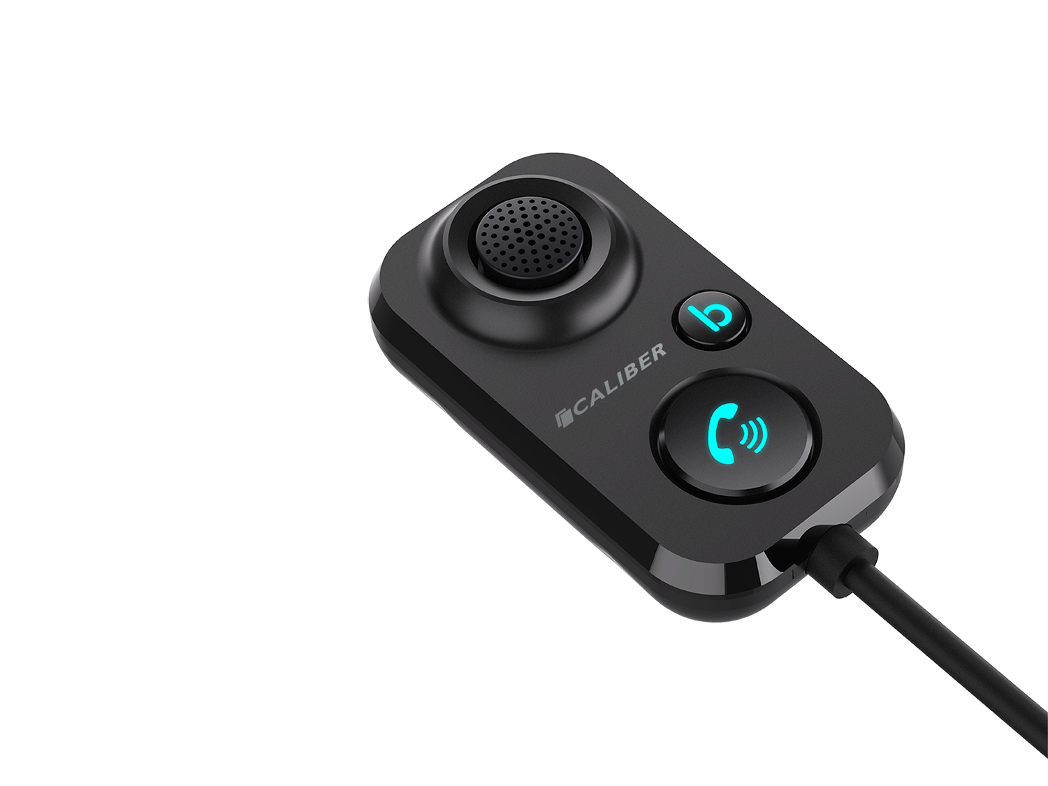 Black headset with microphone and buttons on a black surface.