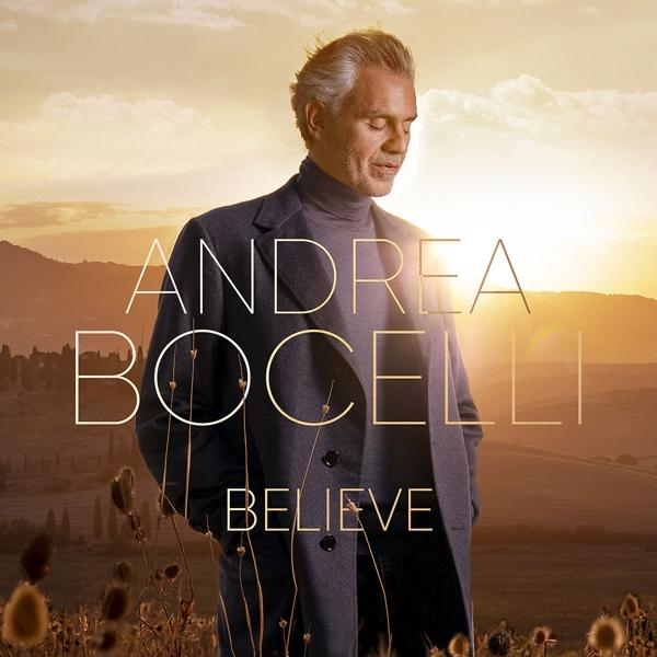 Andrea Bocelli album borítója, rajta a képe, kabátban, naplementés háttérrel.