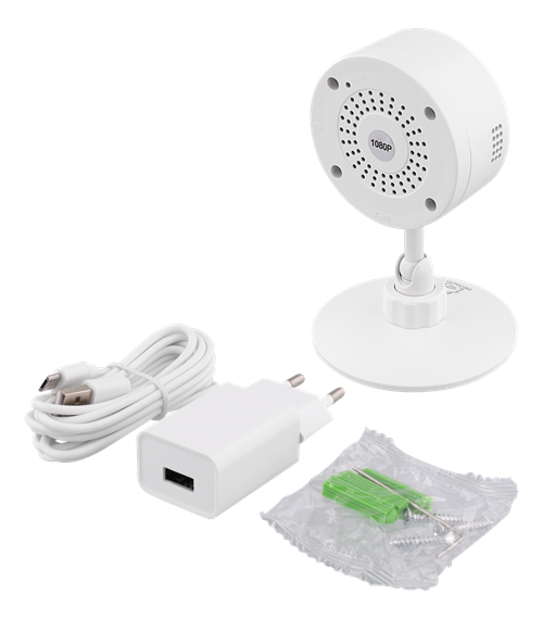 DELTACO SH-IPC02 2MP IP biztonsági kamera, beltéri, 1080p, WIFI, kétirányú hang és mozgásérzékelő, Tuya