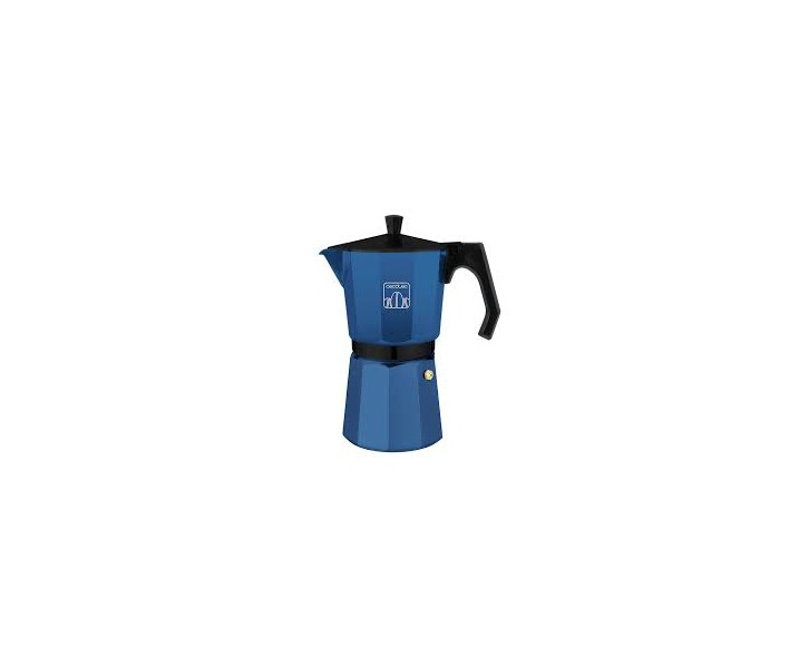 Cafetera tradicional - Cecotec 01604 Cumbia Mimoka 300, 3 Tazas, 150 ml, Aluminio, Azul