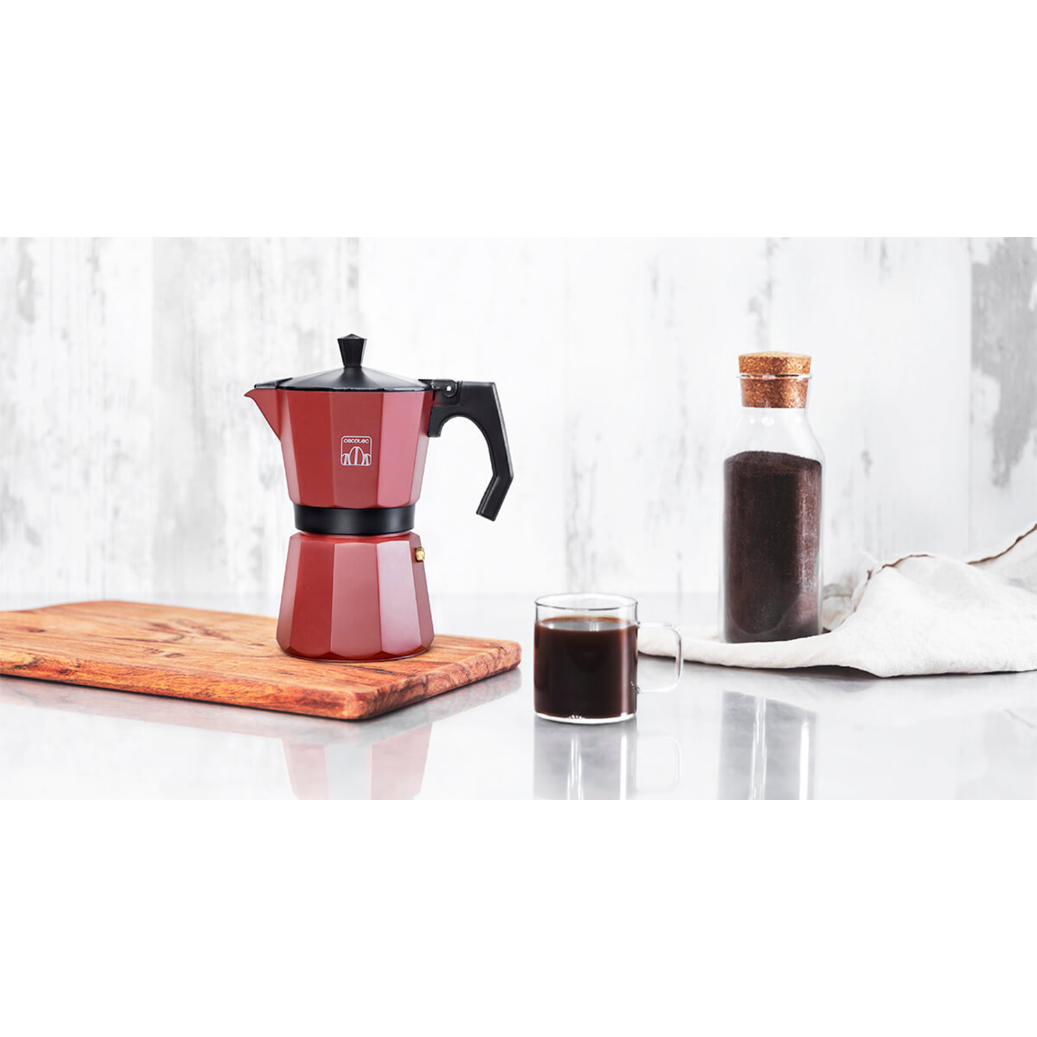Cafetera tradicional - Cecotec Mimoka 900, Granate