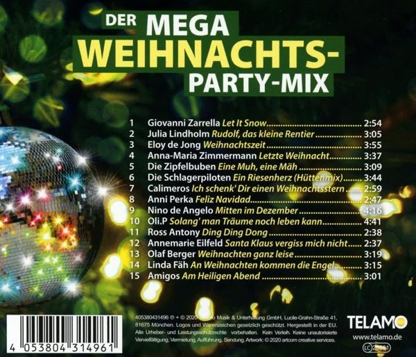 Rückseite einer CD-Hülle mit farbenfrohem Design und Trackliste. Die Scheibe in einer Discokugel.