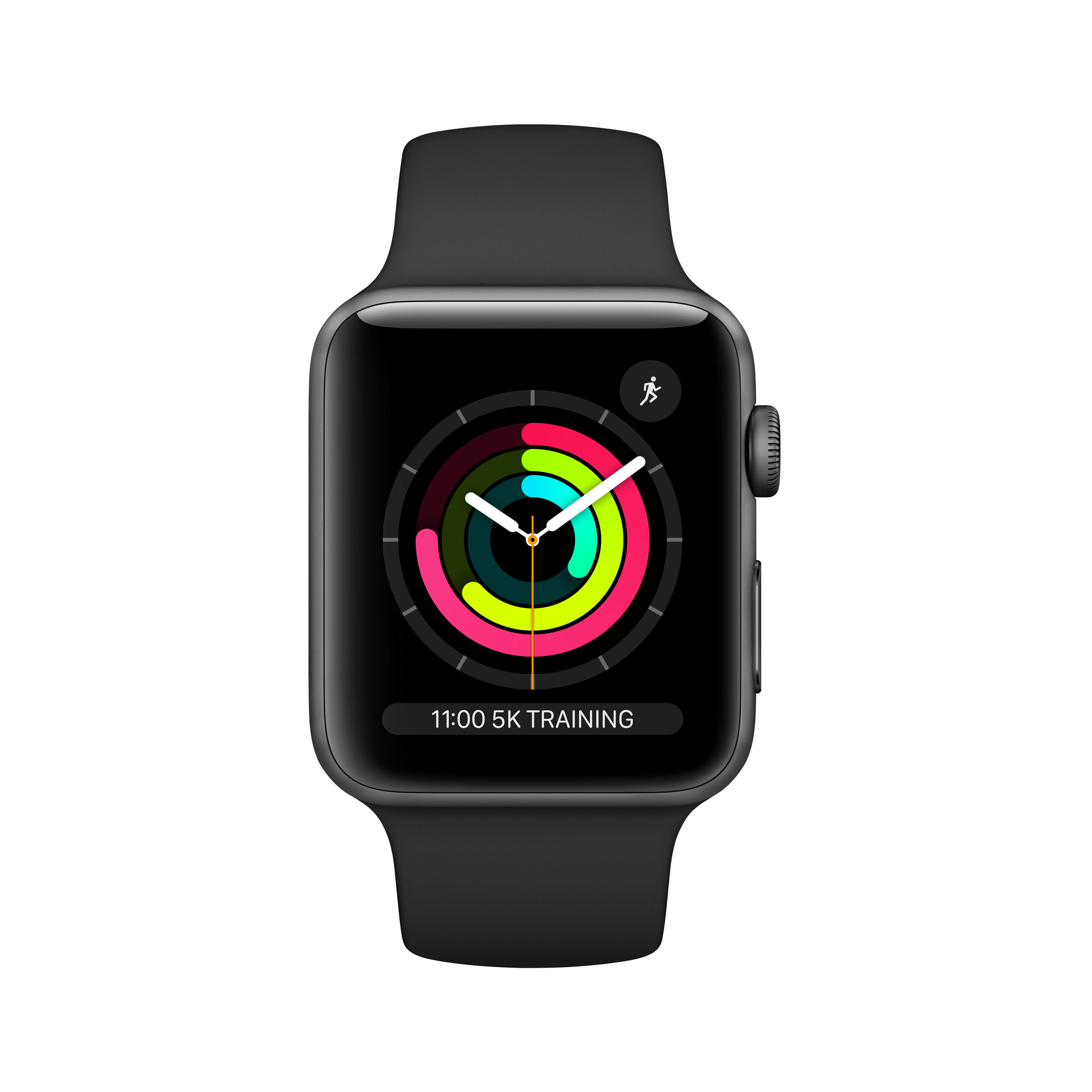 Smartwatch APPLE Watch Series 3 42 mm Smartwatch Aluminium Kunststoff 140 210 mm Armband Schwarz Gehause Dunkelgrau MediaMarkt