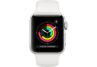 Smartwatch Apple Watch Series 3 Gps 38 Mm Aluminiumgehause Silber Sportarmband Weiss Smartwatch Aluminium Kunststoff 140 210 Mm Silber Weiss Mediamarkt