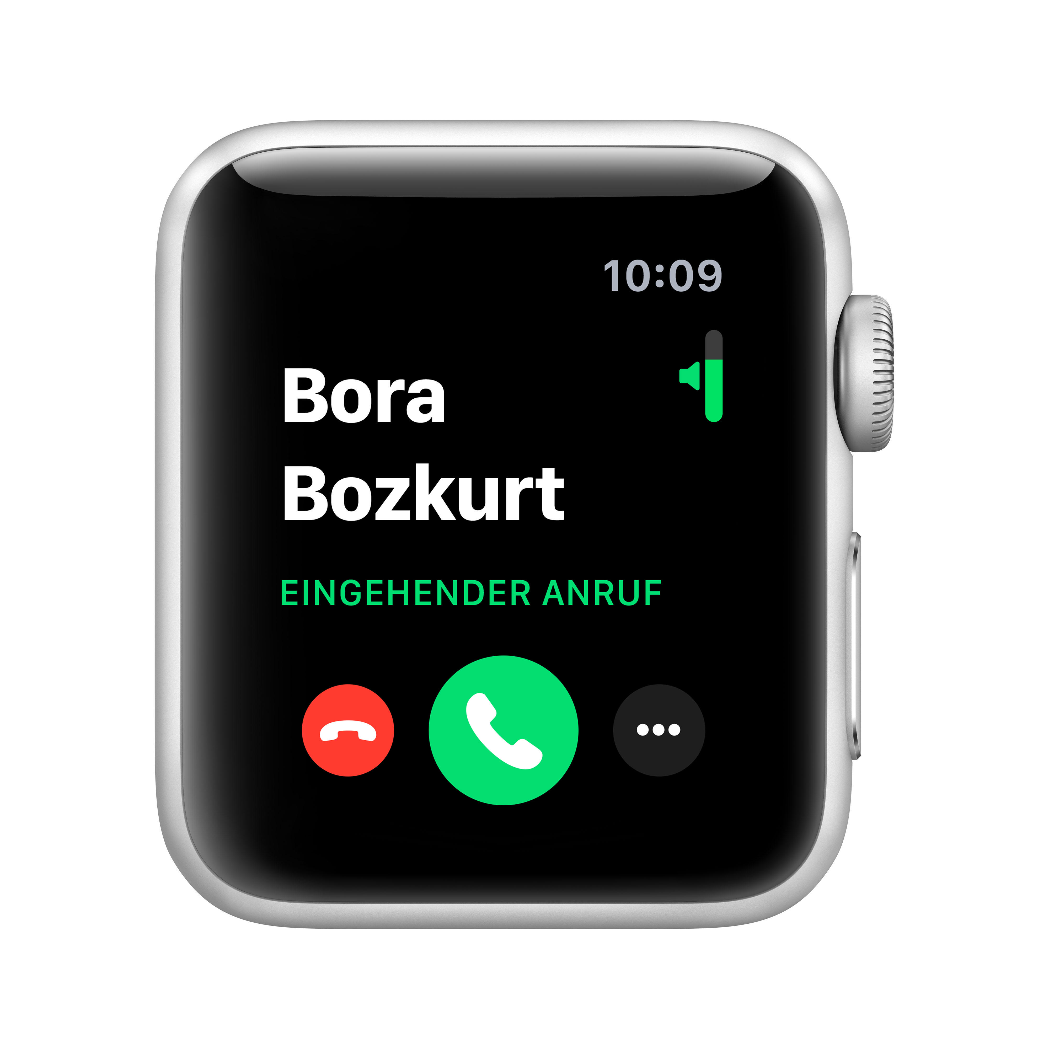 APPLE Watch Series 3 (GPS), 38 mm Aluminiumgehäuse Silber, Sportarmband Weiß Smartwatch Aluminium Kunststoff, 140-210 mm, Silber/Weiß