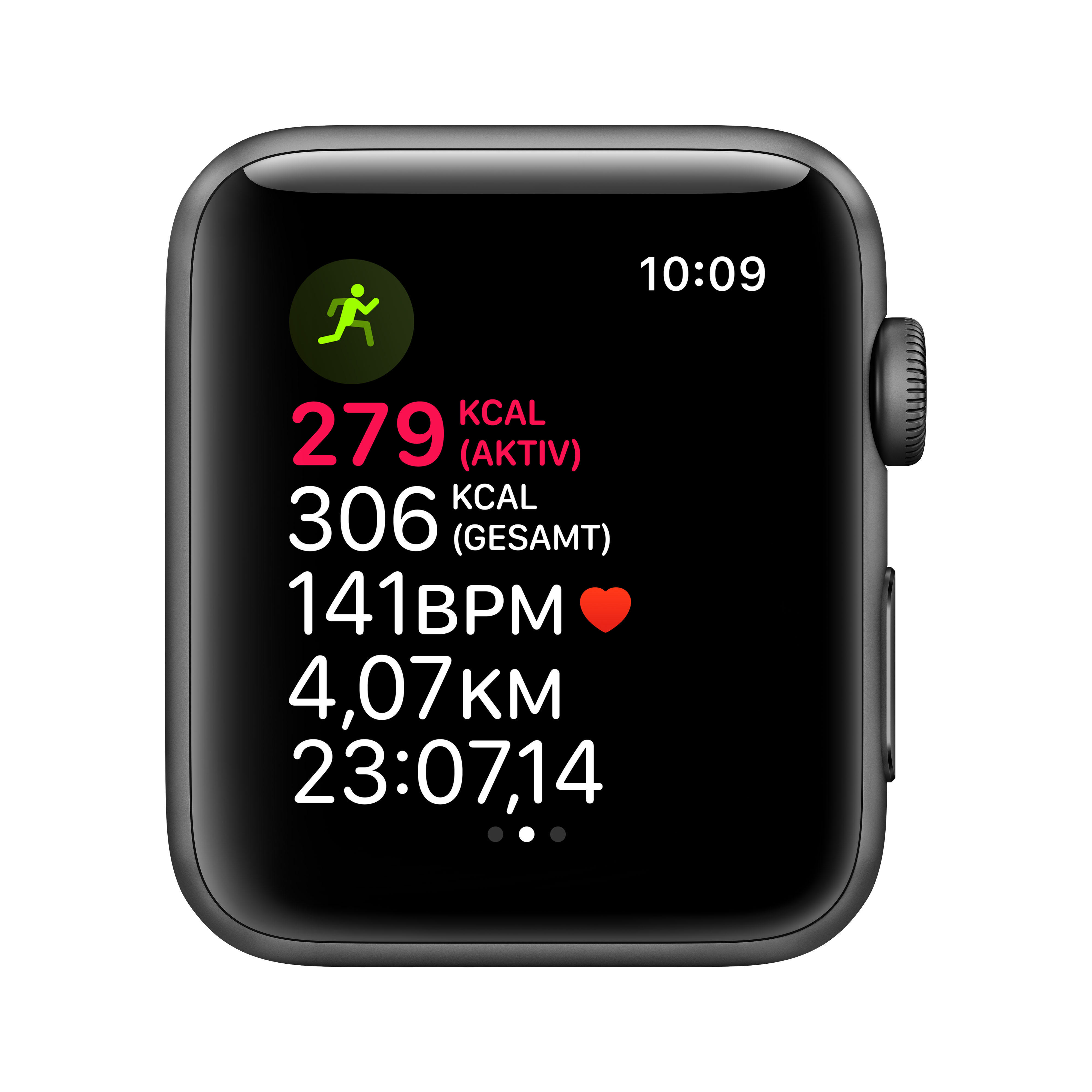 APPLE Watch Series 3 (GPS + Cellular) 42 mm Smartwatch Aluminium Kunststoff, 140-210 mm, Armband: Schwarz / Gehäuse: Dunkelgrau