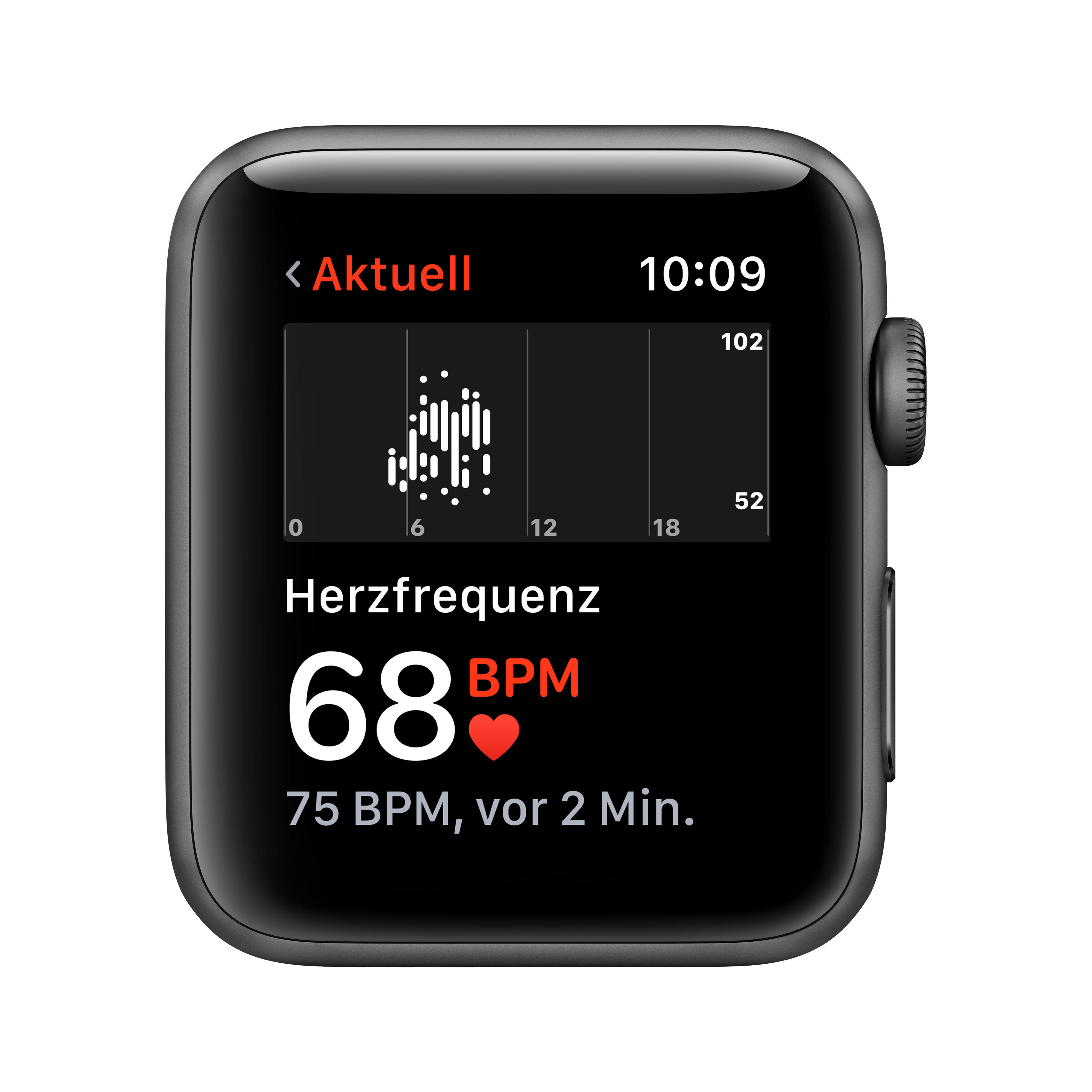 APPLE Watch Series 3 (GPS + Cellular) 42 mm Smartwatch Aluminium Kunststoff, 140-210 mm, Armband: Schwarz / Gehäuse: Dunkelgrau