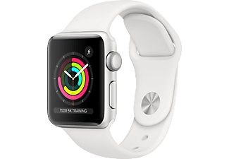 Smartwatch Apple Watch Series 3 Gps 38 Mm Aluminiumgehause Silber Sportarmband Weiss Smartwatch Aluminium Kunststoff 140 210 Mm Silber Weiss Mediamarkt