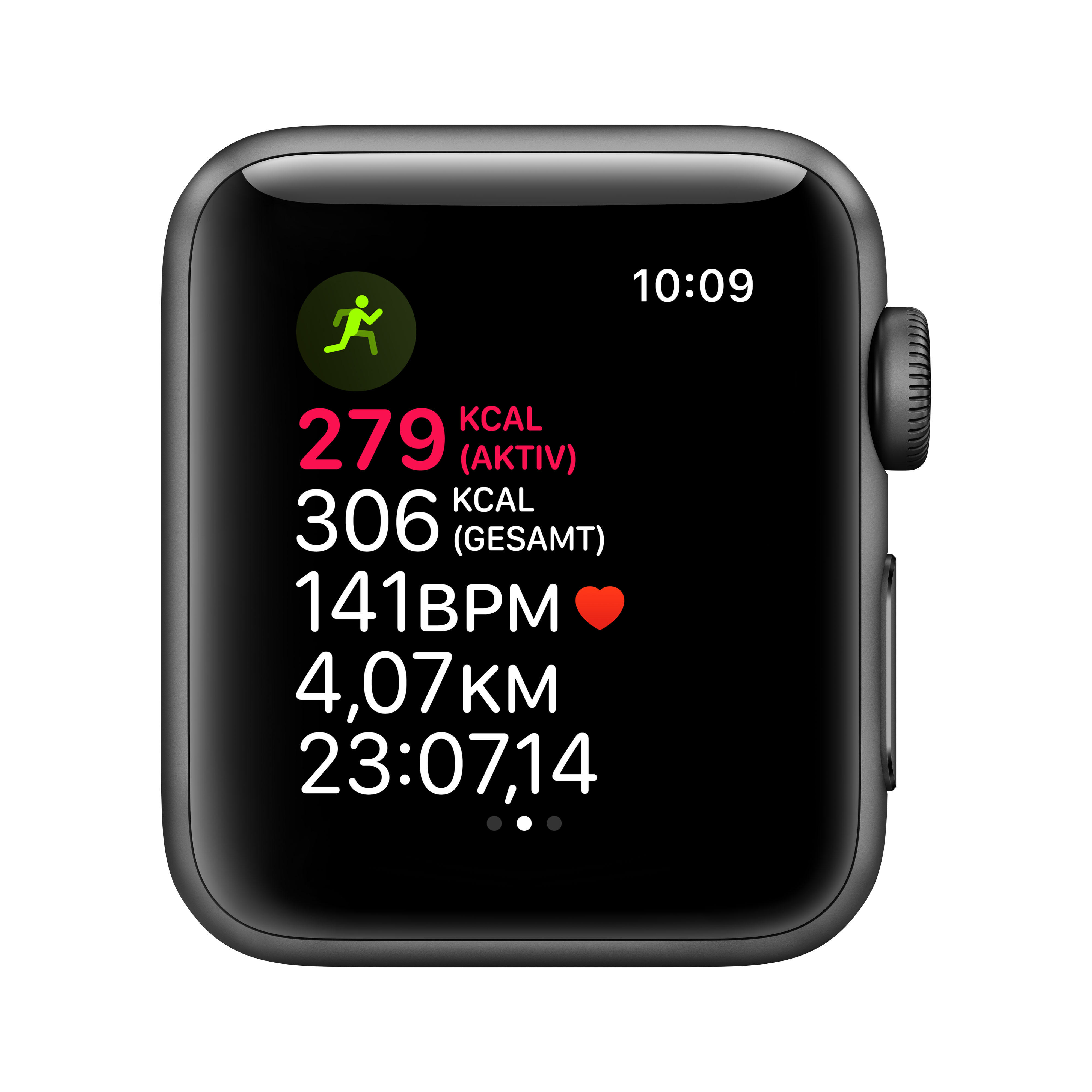 APPLE Watch Series 3 (GPS), 38 mm Aluminiumgehäuse Space Grau, Sportarmband Schwarz Smartwatch Aluminium Kunststoff, 140-210 mm, Schwarz/Space Grau