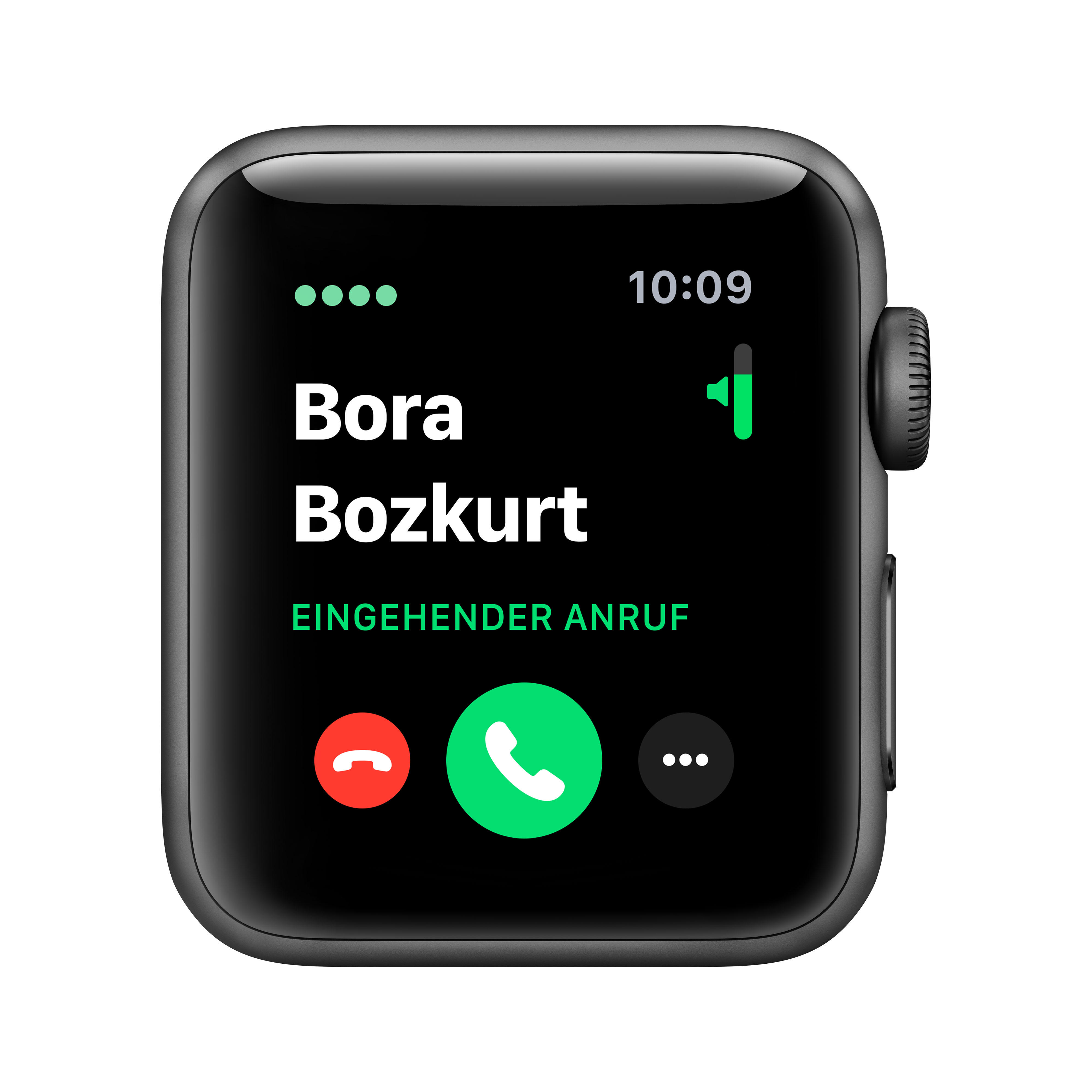 APPLE Watch Series 3 (GPS + Cellular) 38 mm Smartwatch Aluminium Kunststoff, 140-210 mm, Armband: Schwarz / Gehäuse: Dunkelgrau
