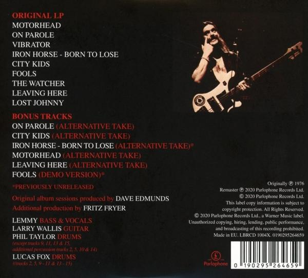 Albumcover mit Titelliste und Musikerinformationen auf schwarzem Hintergrund.
