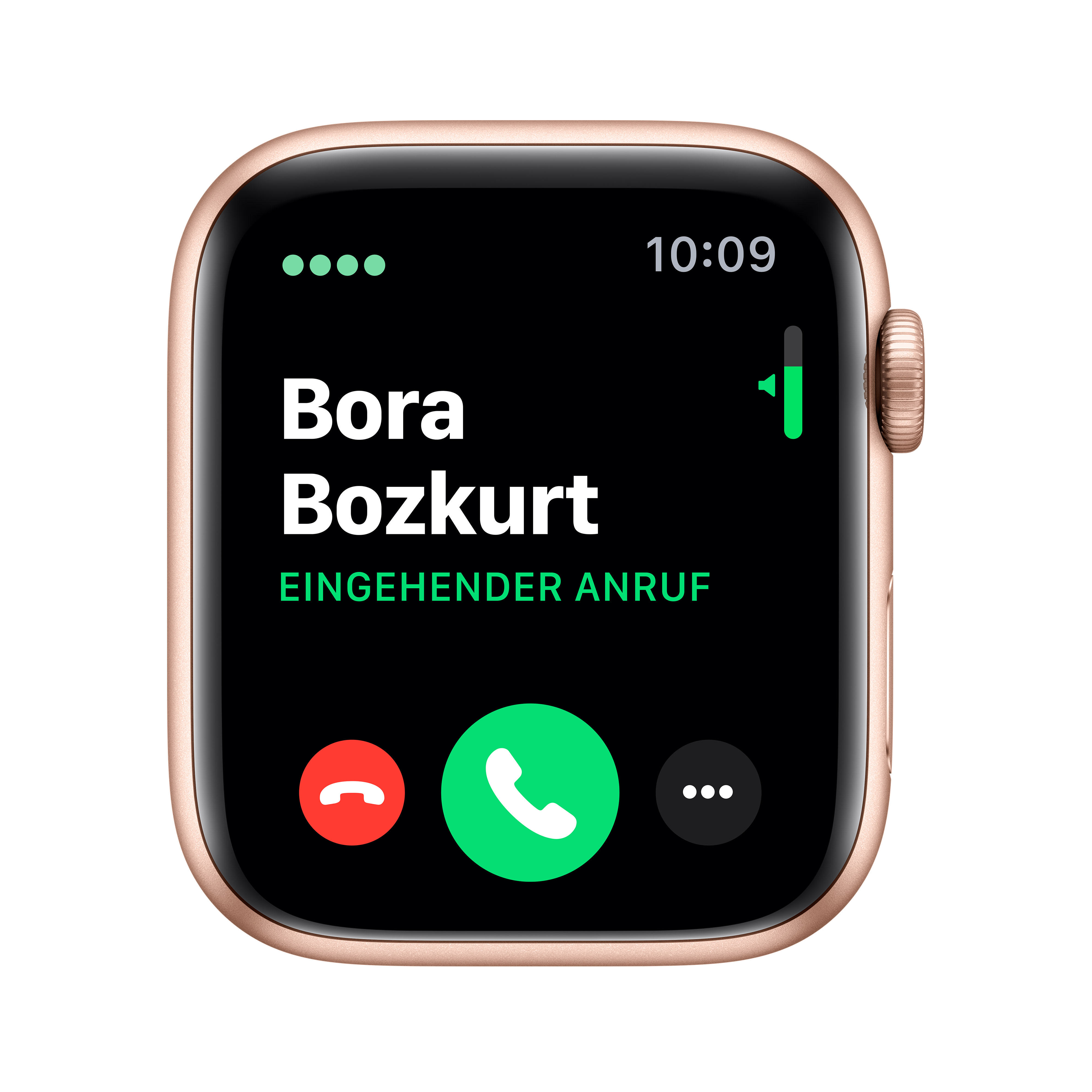 APPLE Watch Series 5 (GPS + Cellular) 44mm Smartwatch Aluminium Fluorelastomer, 140 - 200 mm , Armband: Sandrosa, Gehäuse: Gold