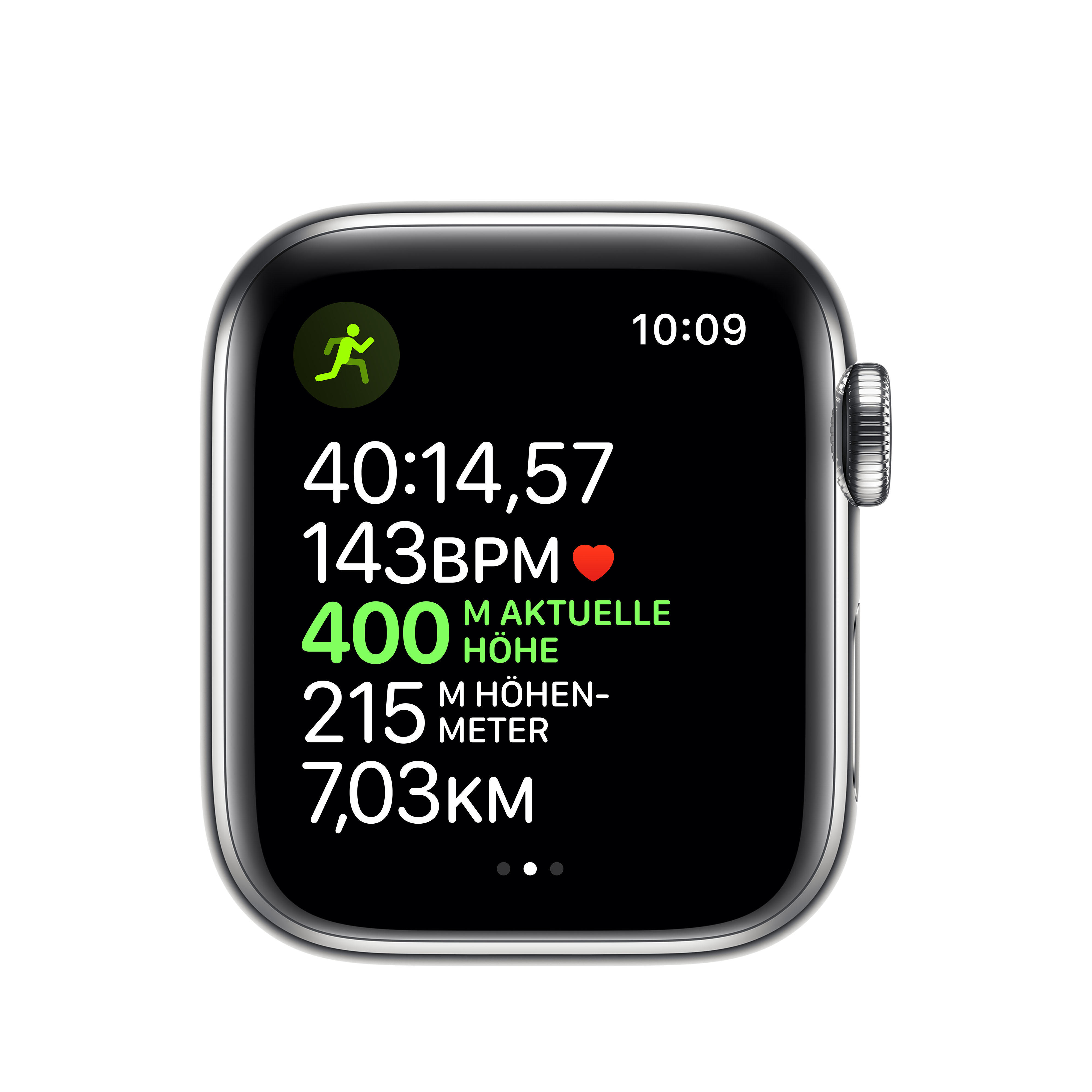 APPLE Watch Series 5 (GPS + Cellular) 40mm Smartwatch Edelstahl Edelstahl, 130 - 200 mm, Armband: Silber  Milanaise, Gehäuse: Edelstahl