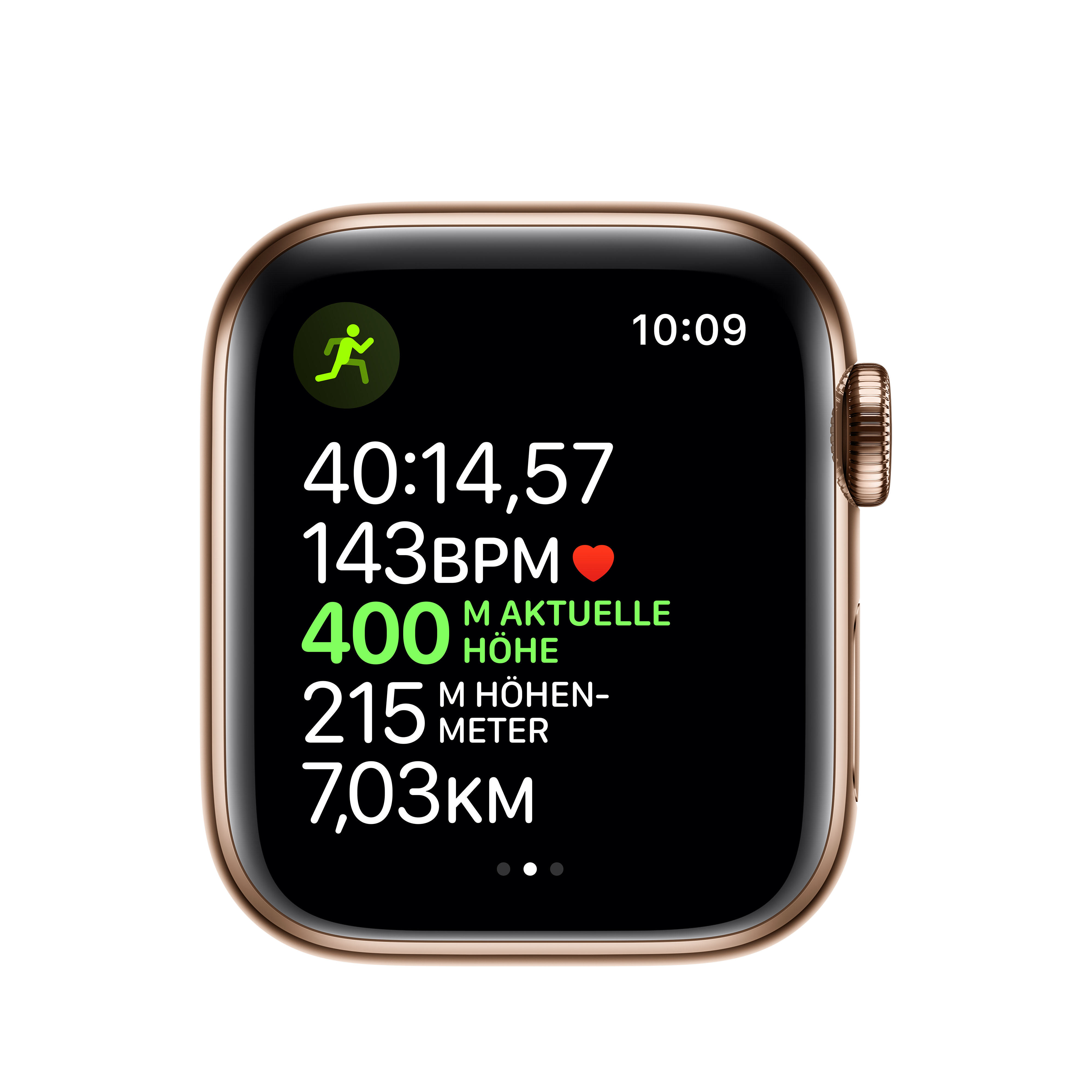 40mm 5 APPLE + Stein, Fluorelastomer, Gold Smartwatch Watch (GPS 200 Edelstahl - Armband: mm, Edelstahl Gehäuse: Series 130 Cellular)