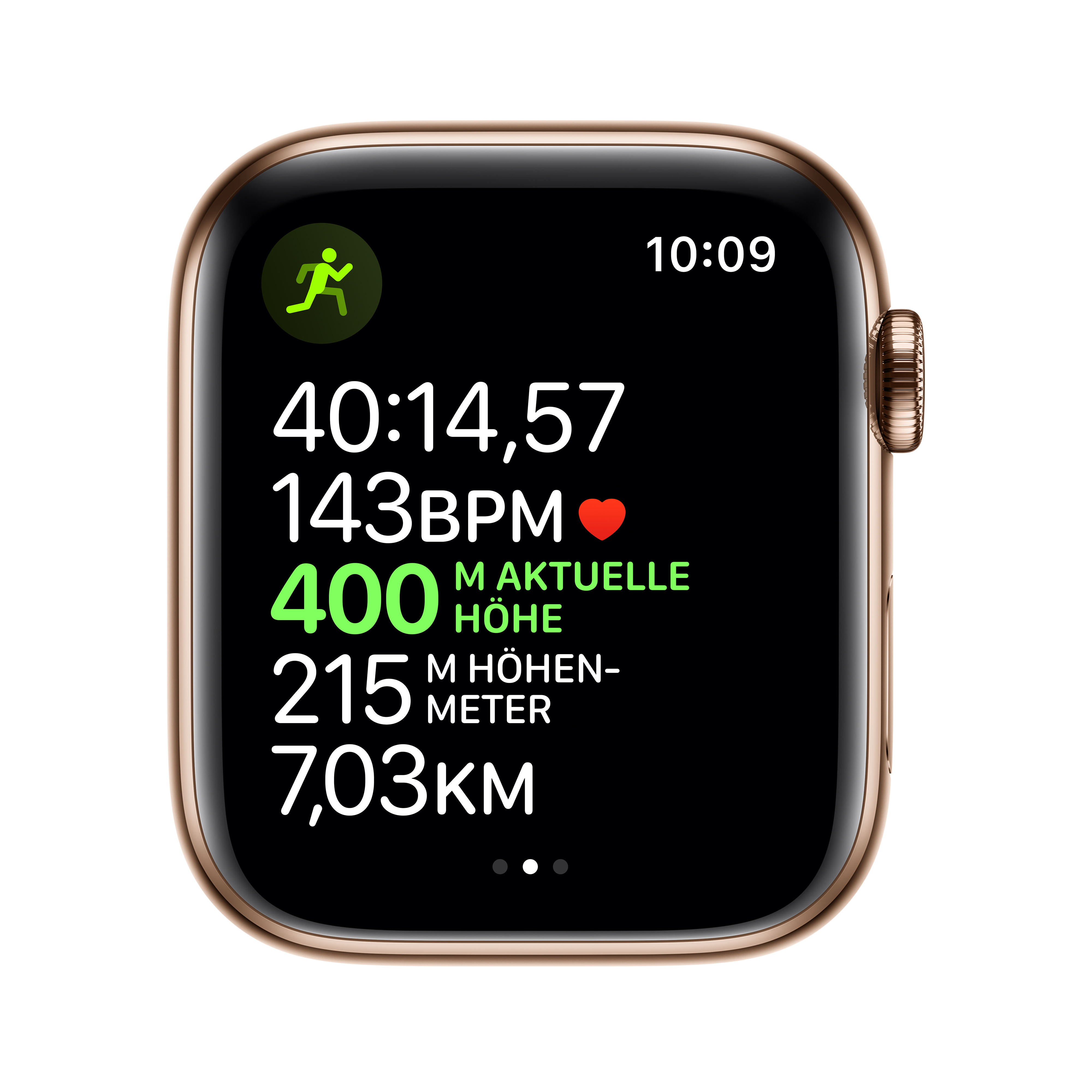 APPLE Watch Series 5 (GPS + Cellular) 44mm Smartwatch Edelstahl Fluorelastomer, 140 - 200 mm , Armband: Stein, Gehäuse: Edelstahl Gold