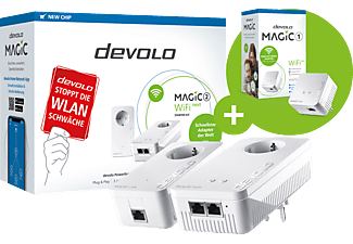 DEVOLO 8614-8559 Magic 2 WiFi Next SK + Magic 1 WiFi Mini SGL Powerline-Adapter 2400 Gbit/s Kabellos und Kabelgebunden