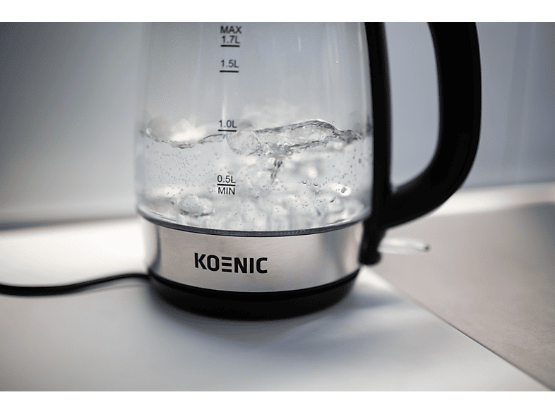 KOENIC KWK 2220 Wasserkocher, Edelstahl/Schwarz