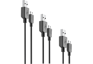 CELLULARLINE Multipack - Cable USB (Noir)