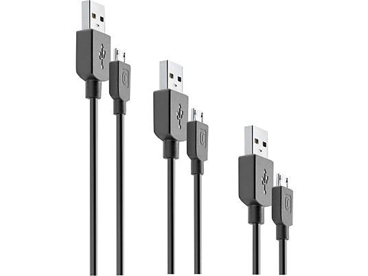 CELLULAR LINE Multipack - Cable USB (Noir)