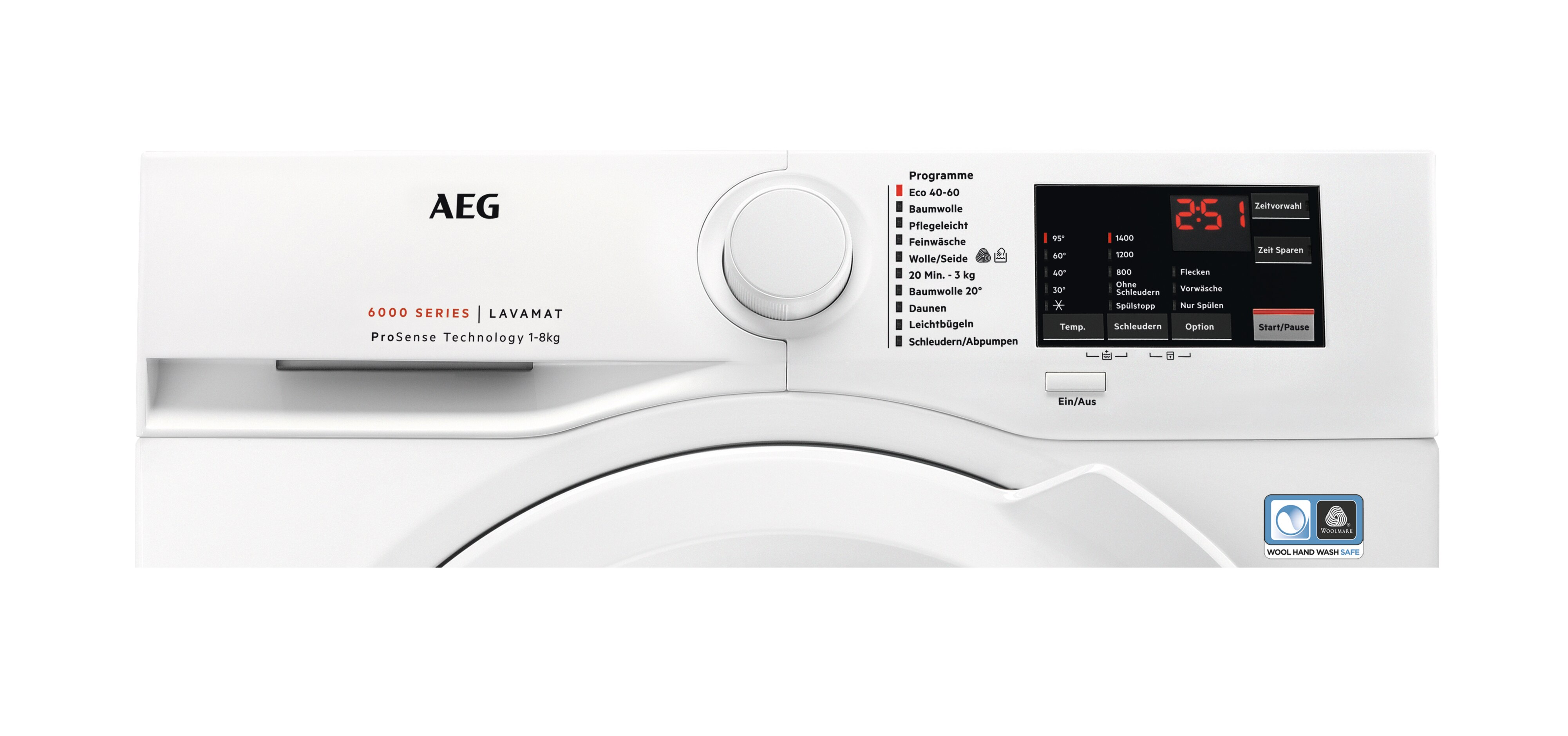 AEG L6FB56480 Serie 6000 mit ProSense Mengenautomatik Waschmaschine (8 kg, 1351 U/Min., D, Ja)