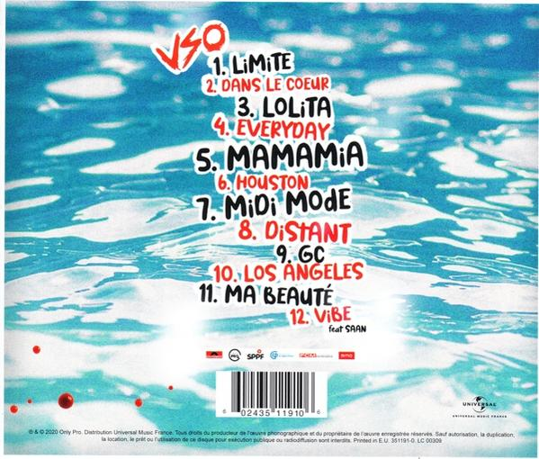 CD-hoes met tracklist. De achtergrond is een blauwe waterafbeelding.