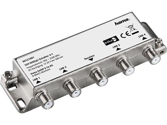 HAMA 121601 SWITCH - Commutateur SAT DiSEqC (Argent)