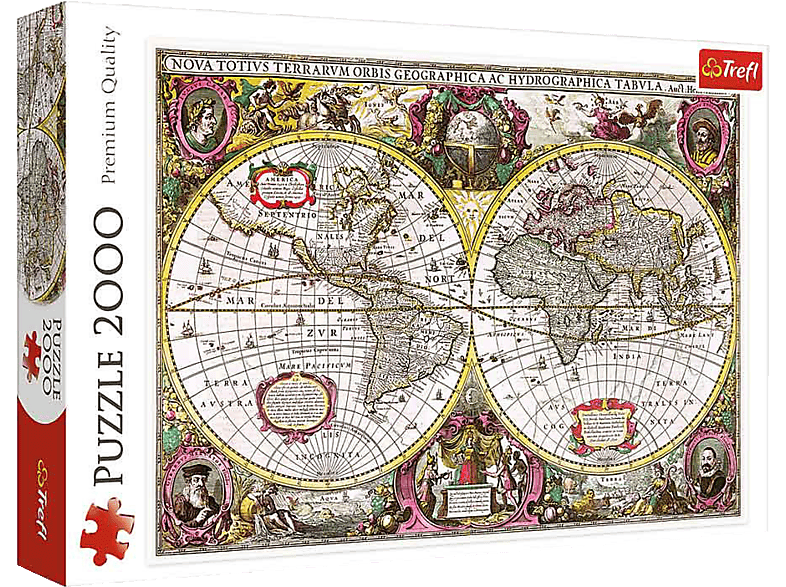 TREFL Premium Puzzle 2000 Teile von - 1630 Mehrfarbig Puzzle Weltkarte