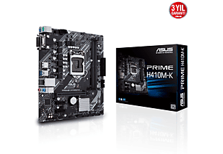 ASUS Prime H410M-K Intel LGA1200 DDR4 2933 DVI VGA 64GB Ram Desteği Anakart Siyah