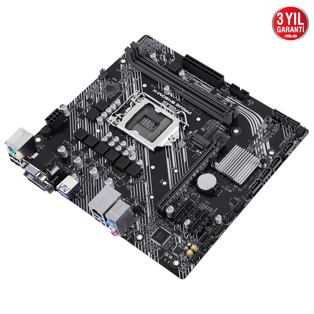 ASUS Prime B460M-K Intel LGA1200 DDR4 64GB Ram Desteği Anakart Siyah