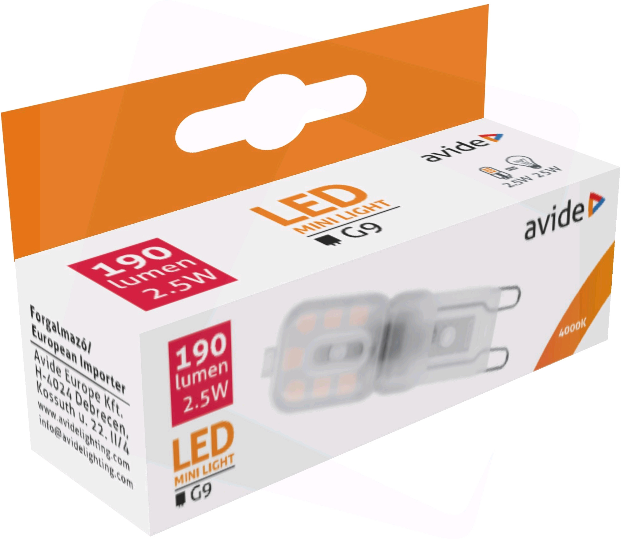 Egy doboz LED mini izzó, a termékinfóval, fehér háttérrel izolálva.