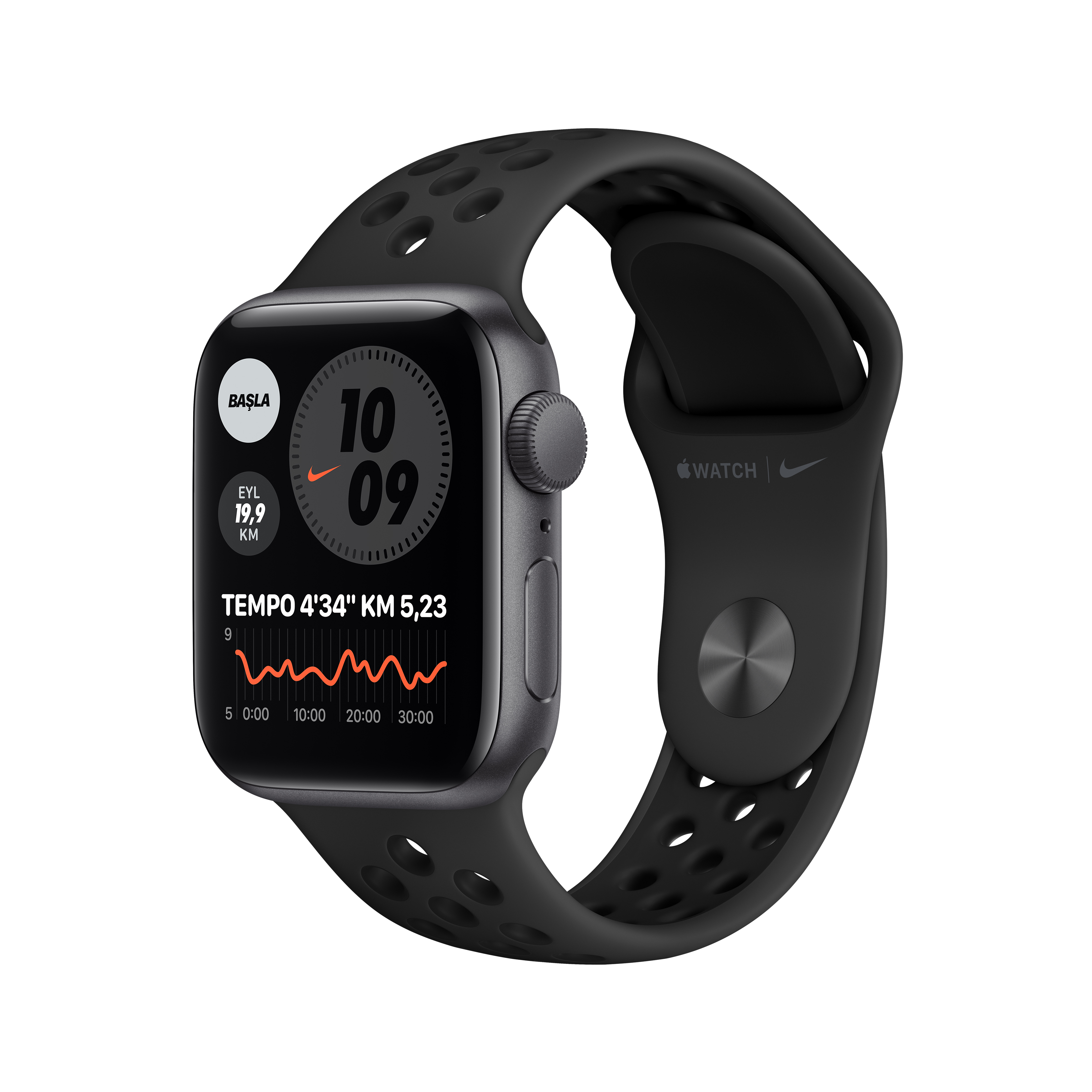 APPLE Watch Nike SE 1.Nesil GPS 40mm Uzay Grisi Aluminyum Kasa Antrasit/Siyah Nike Spor Kordon