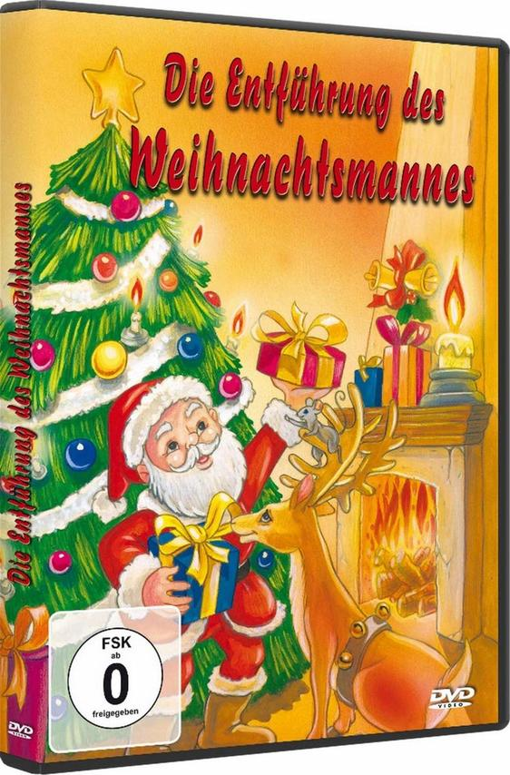 DVD-Hülle mit Weihnachtsmotiv. Weihnachtsmann, Rentier und ein geschmückter Baum sind zu sehen.