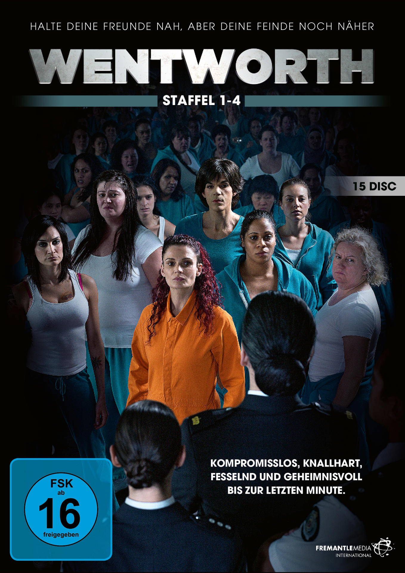 DVD-Cover der Fernsehserie Wentworth. Gruppe von Frauen in Gefängnisuniformen.