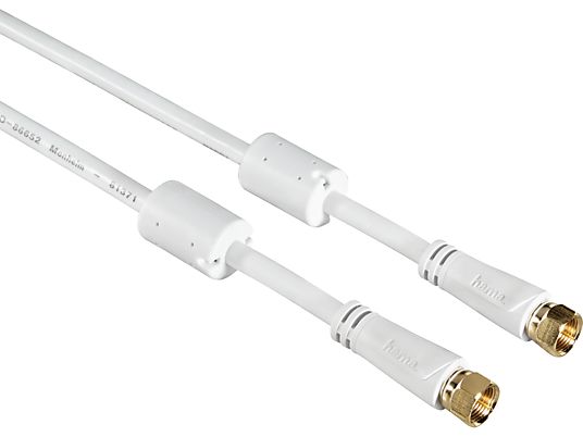 HAMA 00122533 - Câble de connexion SAT (Blanc/Or)