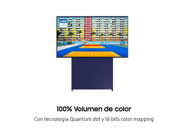 TV QLED 43" - Samsung The Sero QE43LS05T, UHD 4K, DVB-T2, Smart TV, Giratoria, Control de voz, Quantum, HDR+