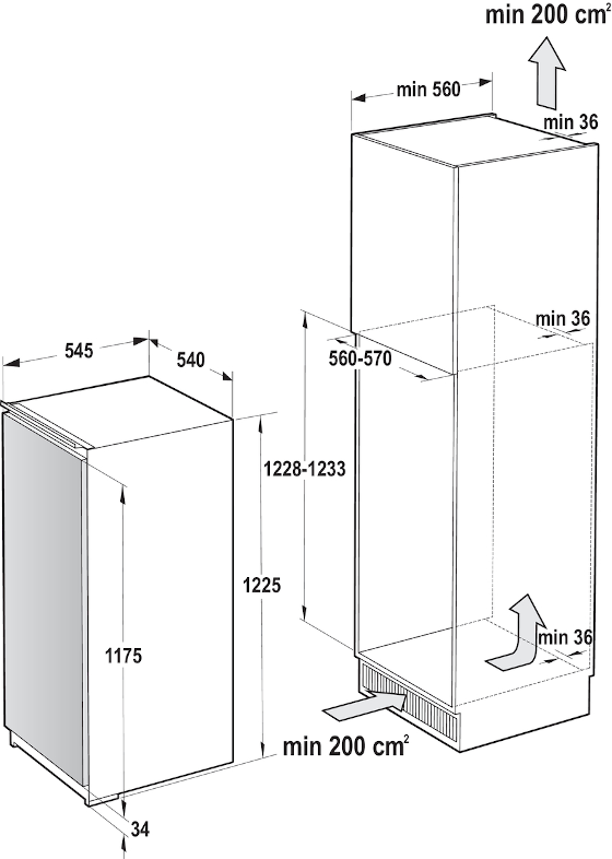 GORENJE RI4122E1 beépíthető hűtőszekrény, CrispZone rekesz, LED világítás, MultiAdjust polcok