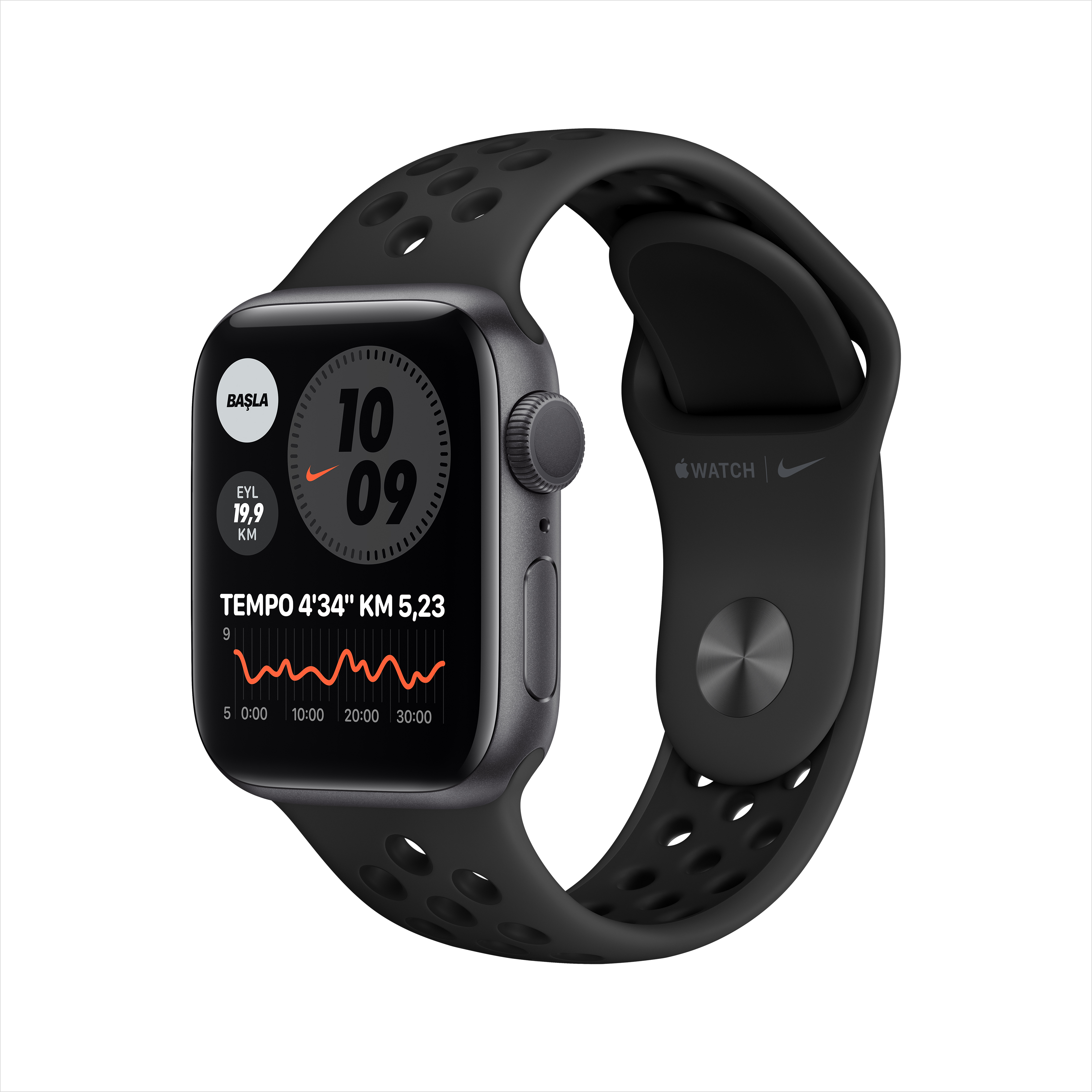 APPLE Watch Nike Series 6 GPS 40mm Alüminyum Kasa ve Nike Spor Kordon Uzay Grisi 