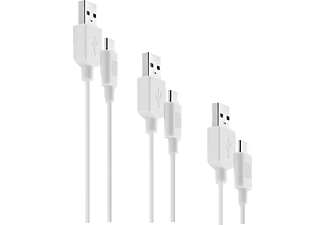 CELLULAR LINE USBDATA3XUSBCW - Câble de charge (Blanc)