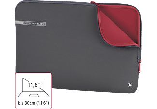 HAMA Neoprene 11.6 Zoll Notebook-Sleeve für Universal Neopren, Grau/Rot