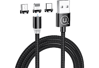 USAMS Outlet SJ438USB01 2.A 3 az 1-ben mágneses töltőkábel, fekete