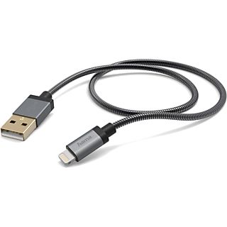 HAMA USB-kabel - Lightning Metall 1.5 m Zwart (173626)