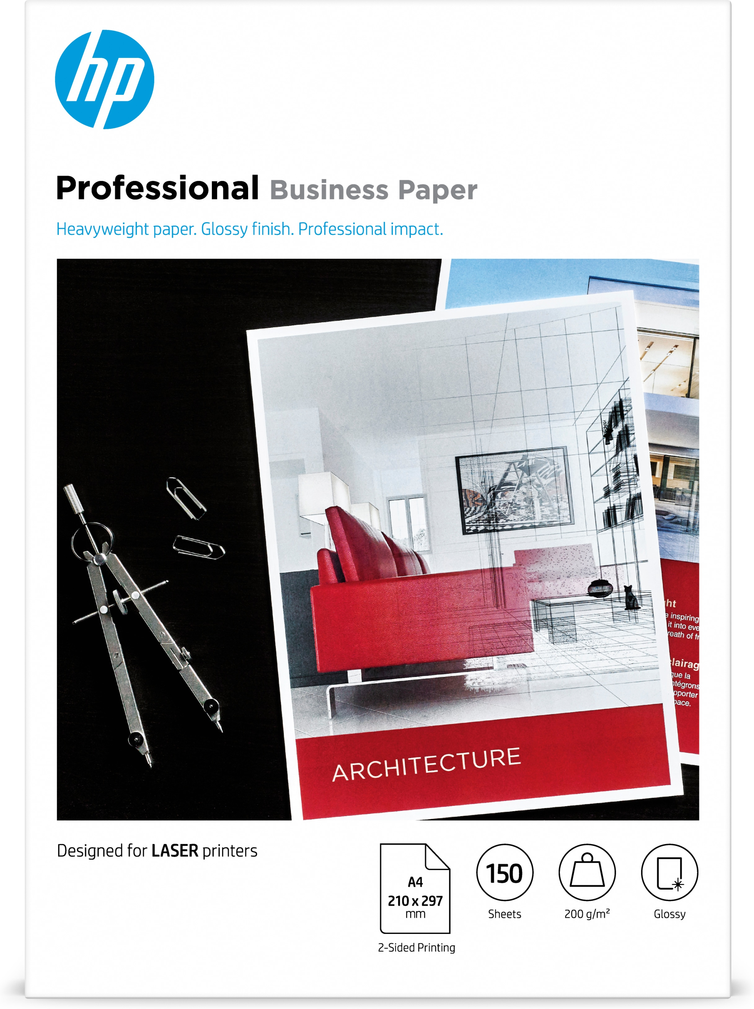 HP 7MV83A Druckerpapier A4 1 Pack mit 150 Blätter
