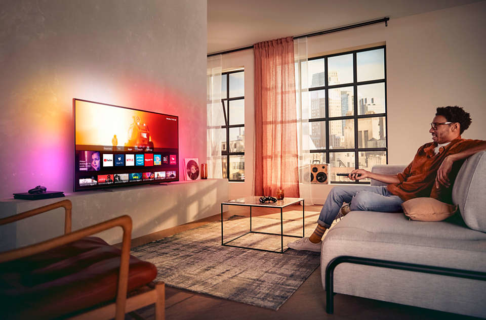 PHILIPS 55PUS7805/12 LED TV (Flat, 55 Zoll / 139 cm, UHD 4K, SMART TV, Ambilight, Saphi Smart TV)