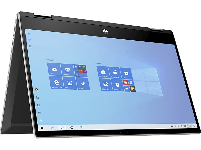 HP Pavilion x360 14-dw1300ng, Convertible mit 14 Zoll Display, Core i5 Prozessor, 8 GB RAM, 512 GB SSD, Intel Iris Xe Grafik, Schwarz/Silber