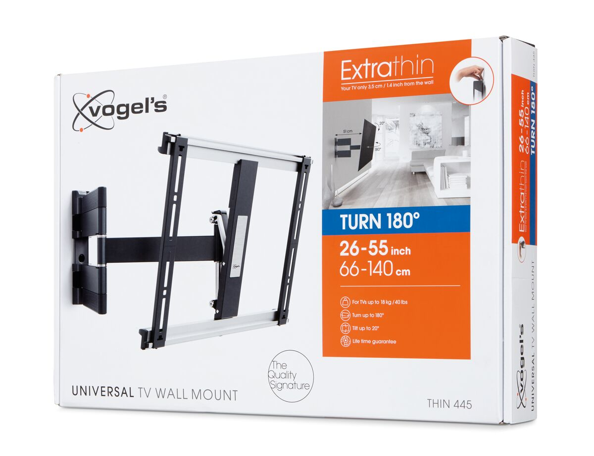 VOGEL´S Thin 445 Wandhalterung, max. 55 Zoll, Schwenkbar, Neigbar, Schwarz